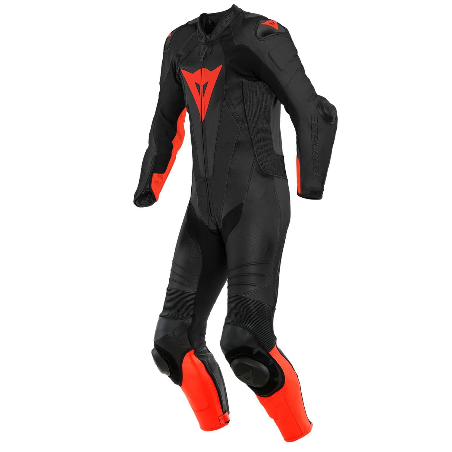 TRAJE DE PIEL DAINESE LAGUNA SECA PERFORADO NEGRO/ROJO – DLG