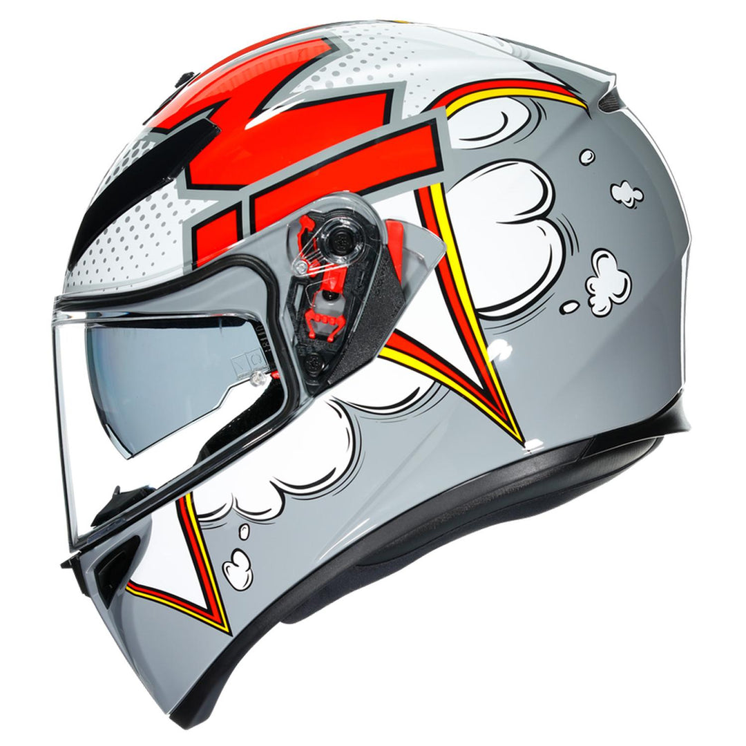 CASCO AGV K-3 SV BUBBLE CON PLK GRIS/BLANCO/ROJO