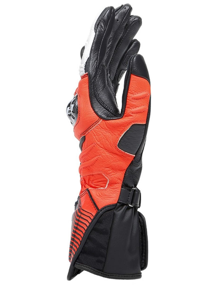 GUANTES DE PIEL DAINESE CARBON 4 LARGOS NEGRO/ROJO/BLANCO