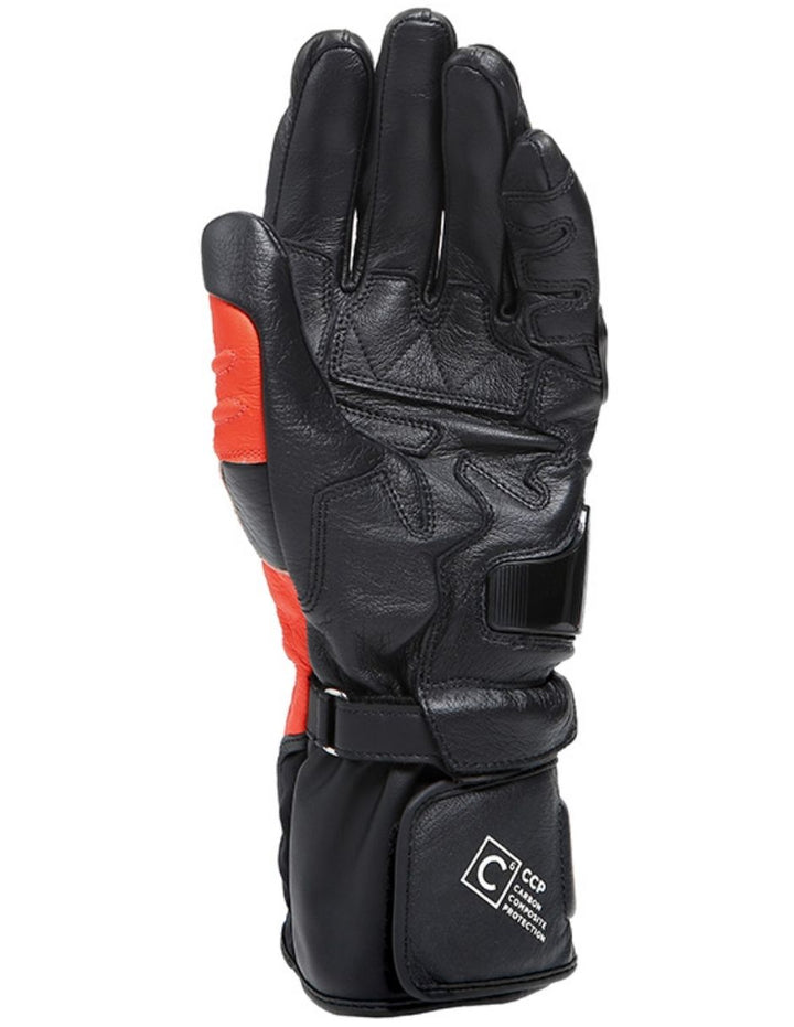 GUANTES DE PIEL DAINESE CARBON 4 LARGOS NEGRO/ROJO/BLANCO