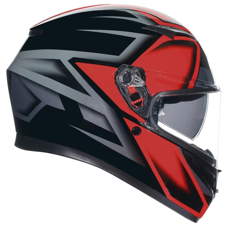 CASCO AGV K-3 COMPOUND NEGRO/ROJO CON PLK