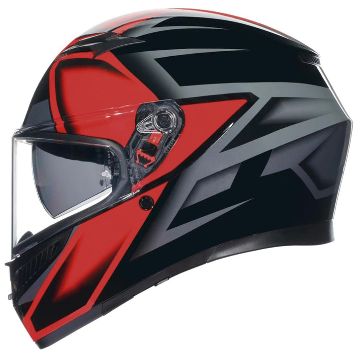 CASCO AGV K-3 COMPOUND NEGRO/ROJO CON PLK