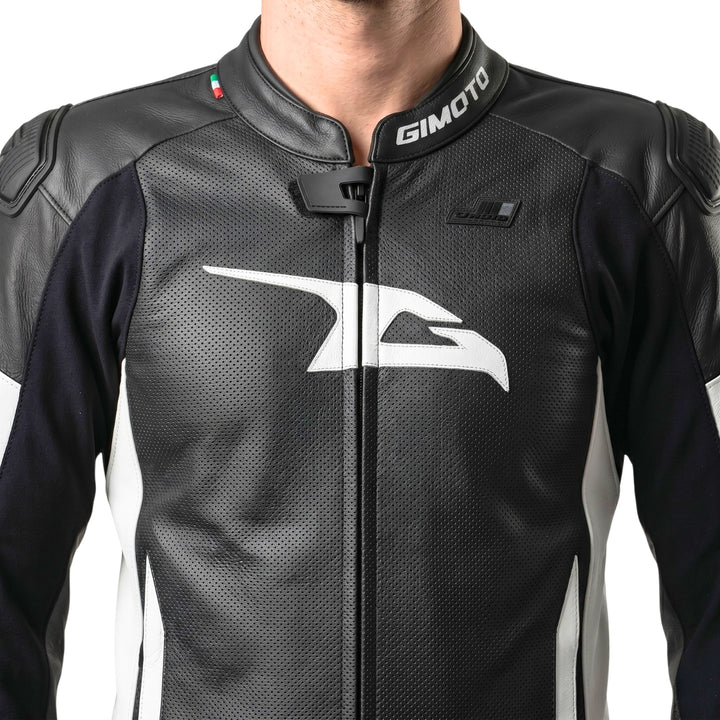 TRAJE DE PIEL GIMOTO MUGELLO AIR NEGRO/BLANCO