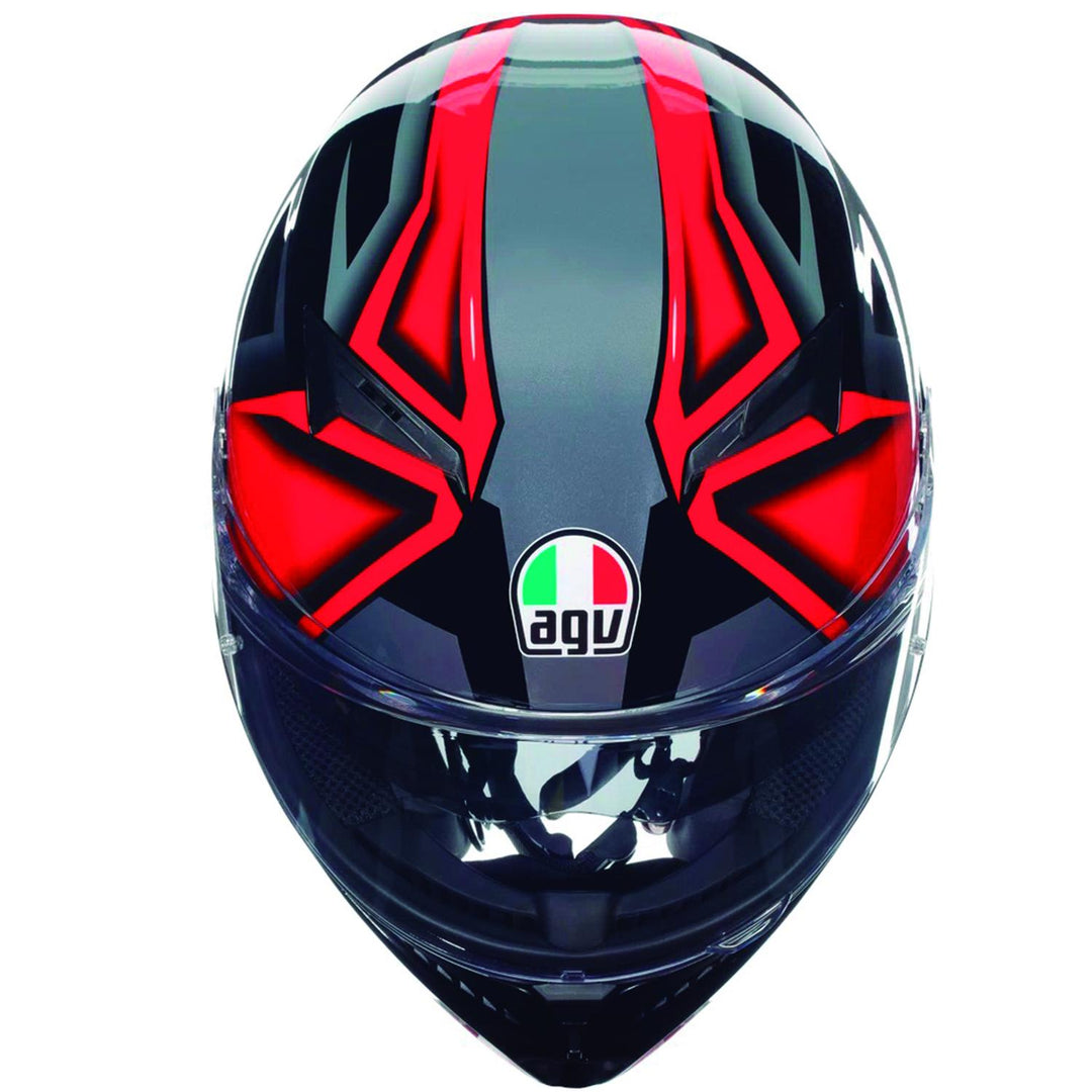 CASCO AGV K-3 COMPOUND NEGRO/ROJO CON PLK