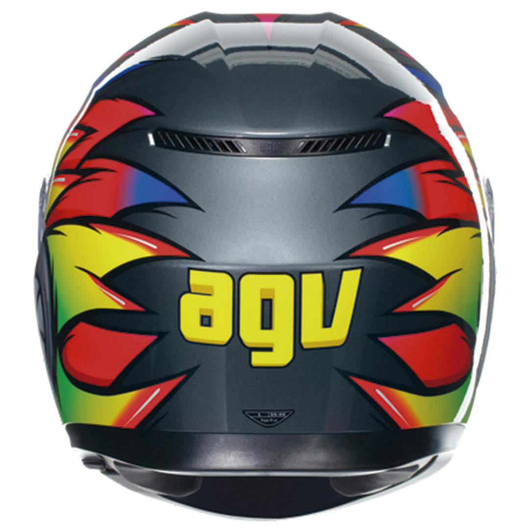 CASCO AGV K-3 BIRDY 2.0 GRIS/AMARILLO/ROJO CON PLK