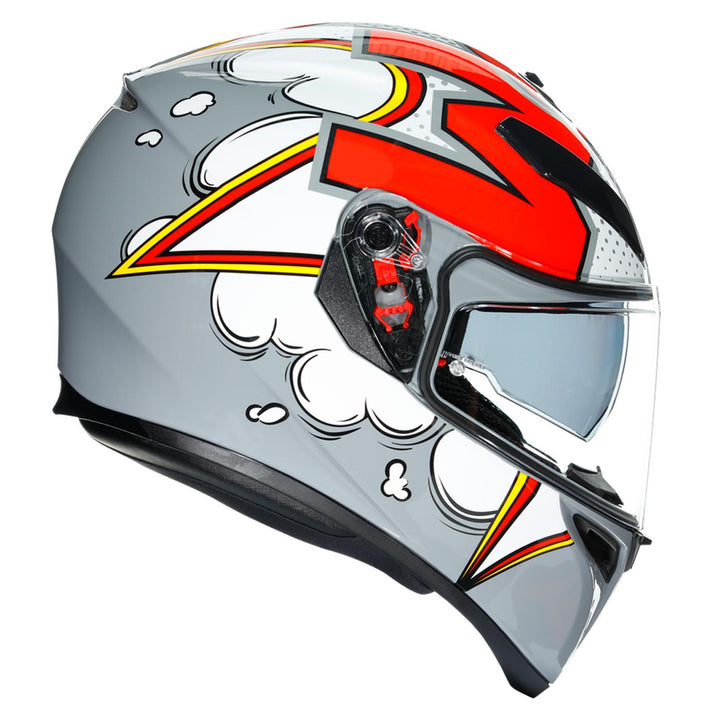 CASCO AGV K-3 SV BUBBLE CON PLK GRIS/BLANCO/ROJO