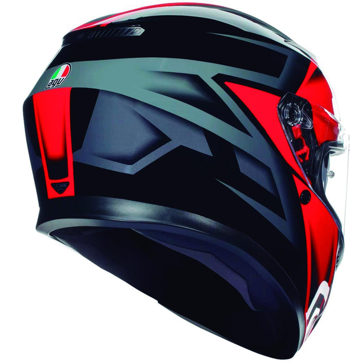 CASCO AGV K-3 COMPOUND NEGRO/ROJO CON PLK