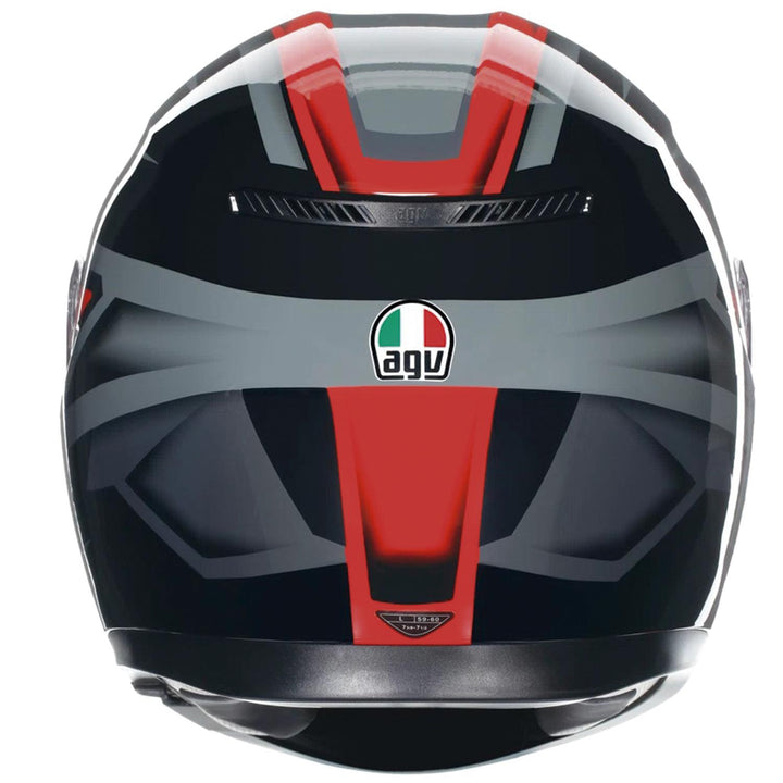 CASCO AGV K-3 COMPOUND NEGRO/ROJO CON PLK