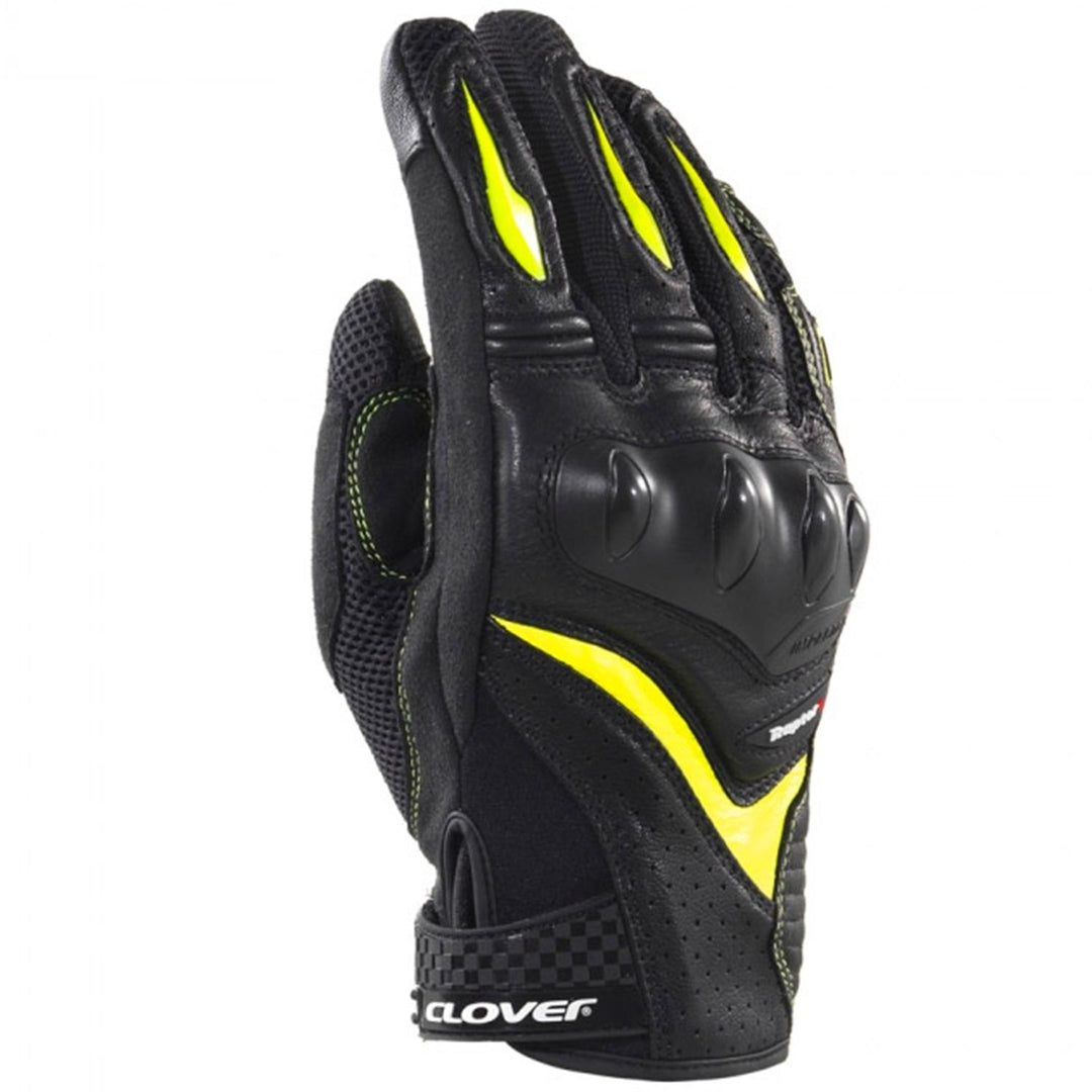 GUANTES DE PIEL CLOVER RAPTOR 3 NEGRO/AMARILLO