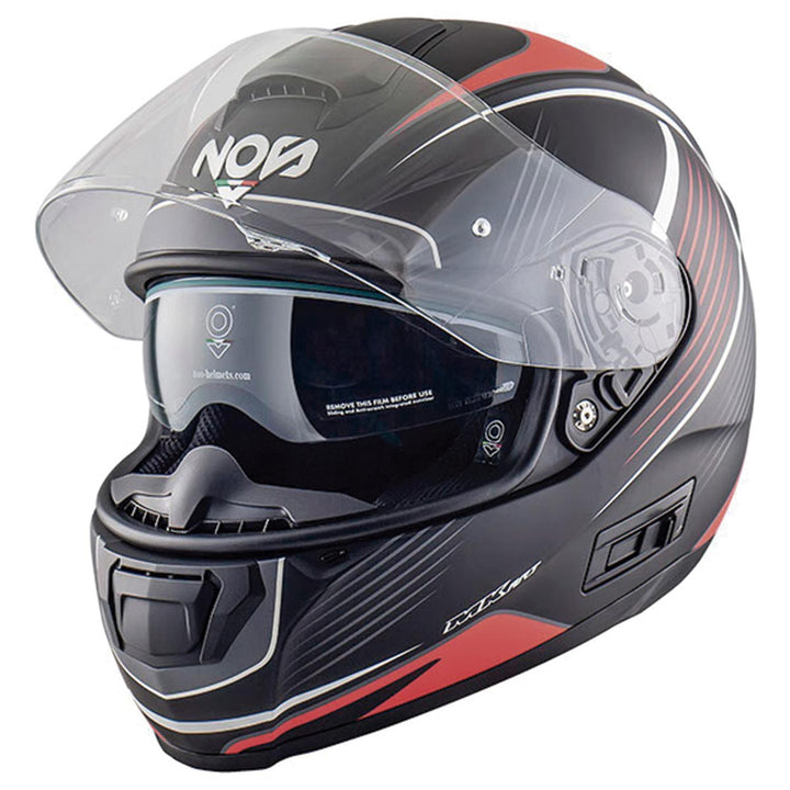 CASCO NOS NS-6 TYPHOON ROJO MATE