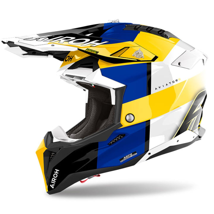 CASCO AIROH AVIATOR 3 MONACH AZUL/AMARILLO
