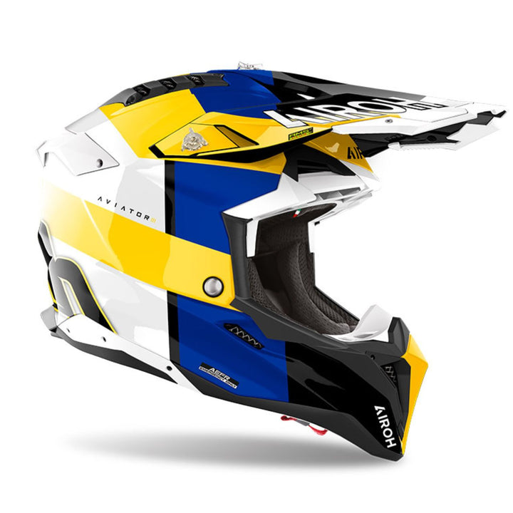 CASCO AIROH AVIATOR 3 MONACH AZUL/AMARILLO