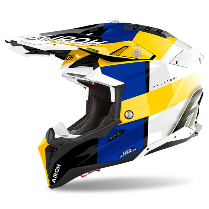 CASCO AIROH AVIATOR 3 MONACH AZUL/AMARILLO