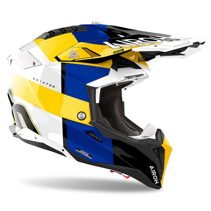CASCO AIROH AVIATOR 3 MONACH AZUL/AMARILLO