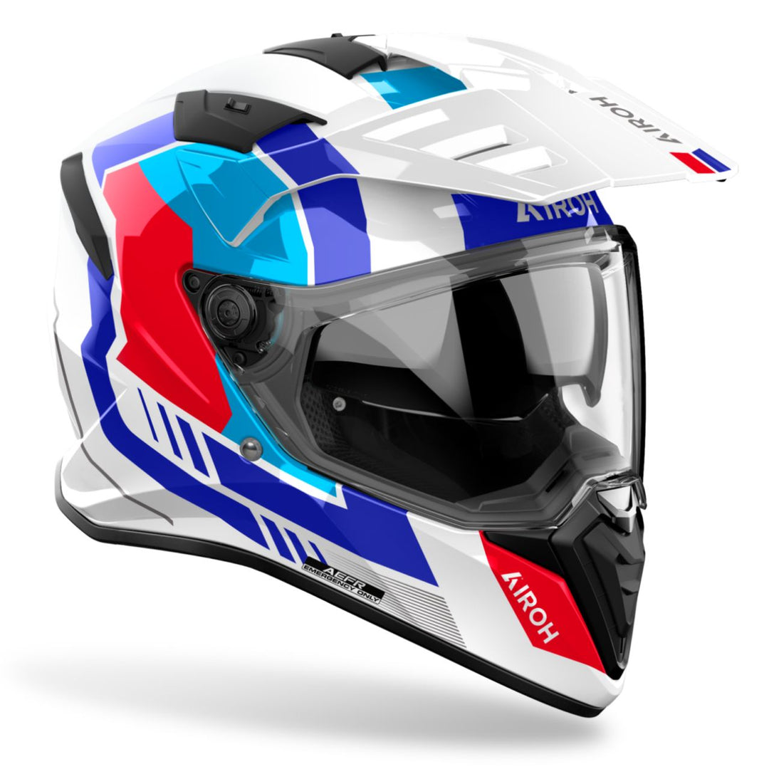 CASCO AIROH BANDIT HORNE BLANCO/AZUL/ROJO
