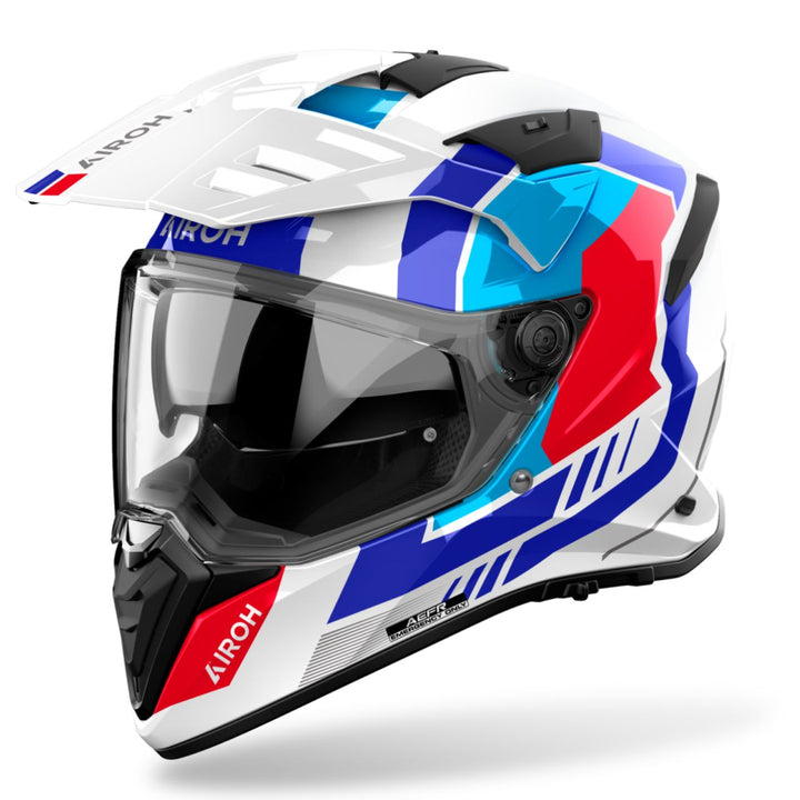 CASCO AIROH BANDIT HORNE BLANCO/AZUL/ROJO