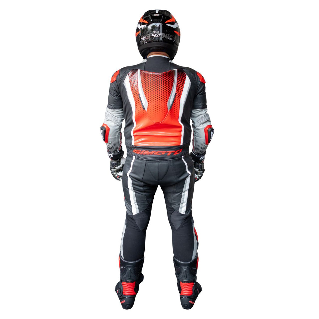 TRAJE DE PIEL GIMOTO LTD RACE AIR NEGRO/GRIS/ROJO