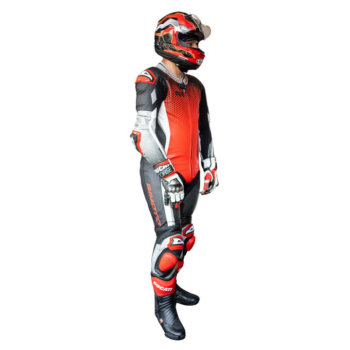 TRAJE DE PIEL GIMOTO LTD RACE AIR NEGRO/GRIS/ROJO