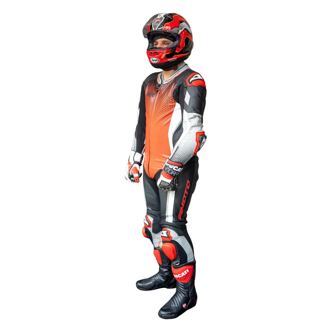 TRAJE DE PIEL GIMOTO LTD RACE AIR NEGRO/GRIS/ROJO