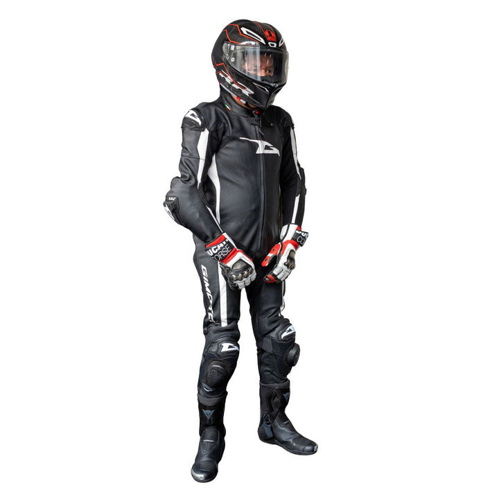 TRAJE DE PIEL GIMOTO MUGELLO AIR NEGRO/BLANCO