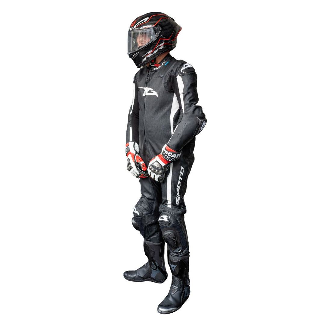TRAJE DE PIEL GIMOTO MUGELLO AIR NEGRO/BLANCO