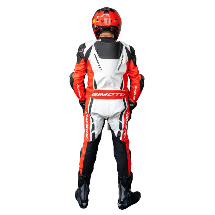 TRAJE DE PIEL GIMOTO MUGELLO AIR BLANCO/ROJO