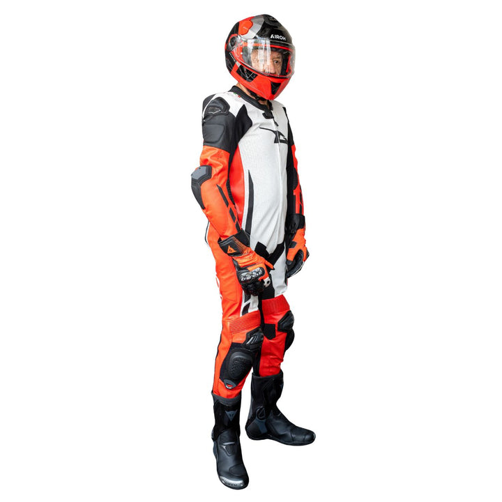 TRAJE DE PIEL GIMOTO MUGELLO AIR BLANCO/ROJO