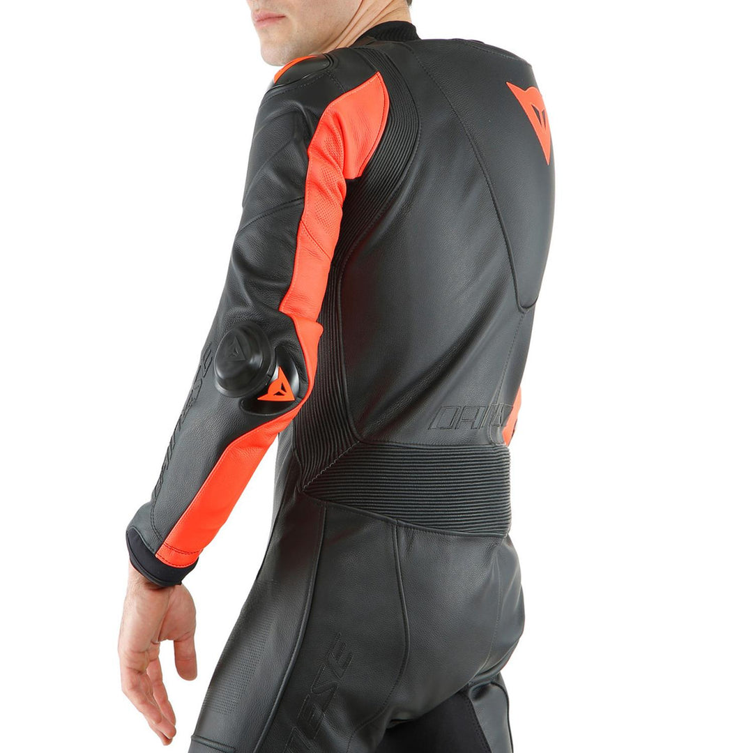 TRAJE DE PIEL DAINESE LAGUNA SECA 5 PERFORADO NEGRO/ROJO