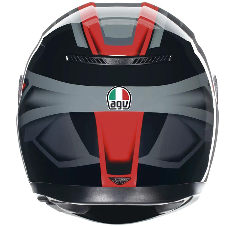 CASCO AGV K-3 COMPOUND NEGRO/ROJO CON PLK