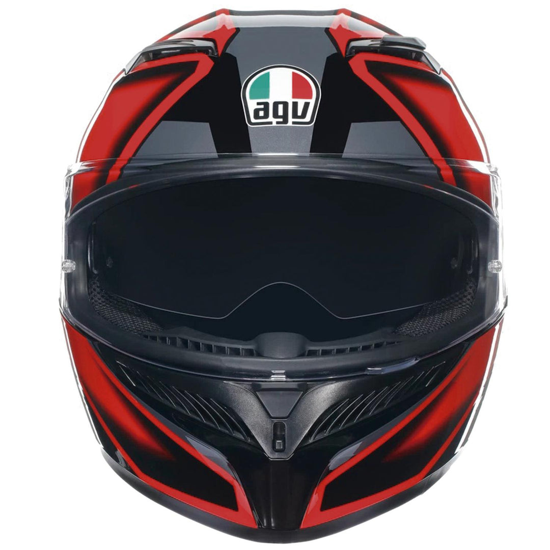 CASCO AGV K-3 COMPOUND NEGRO/ROJO CON PLK